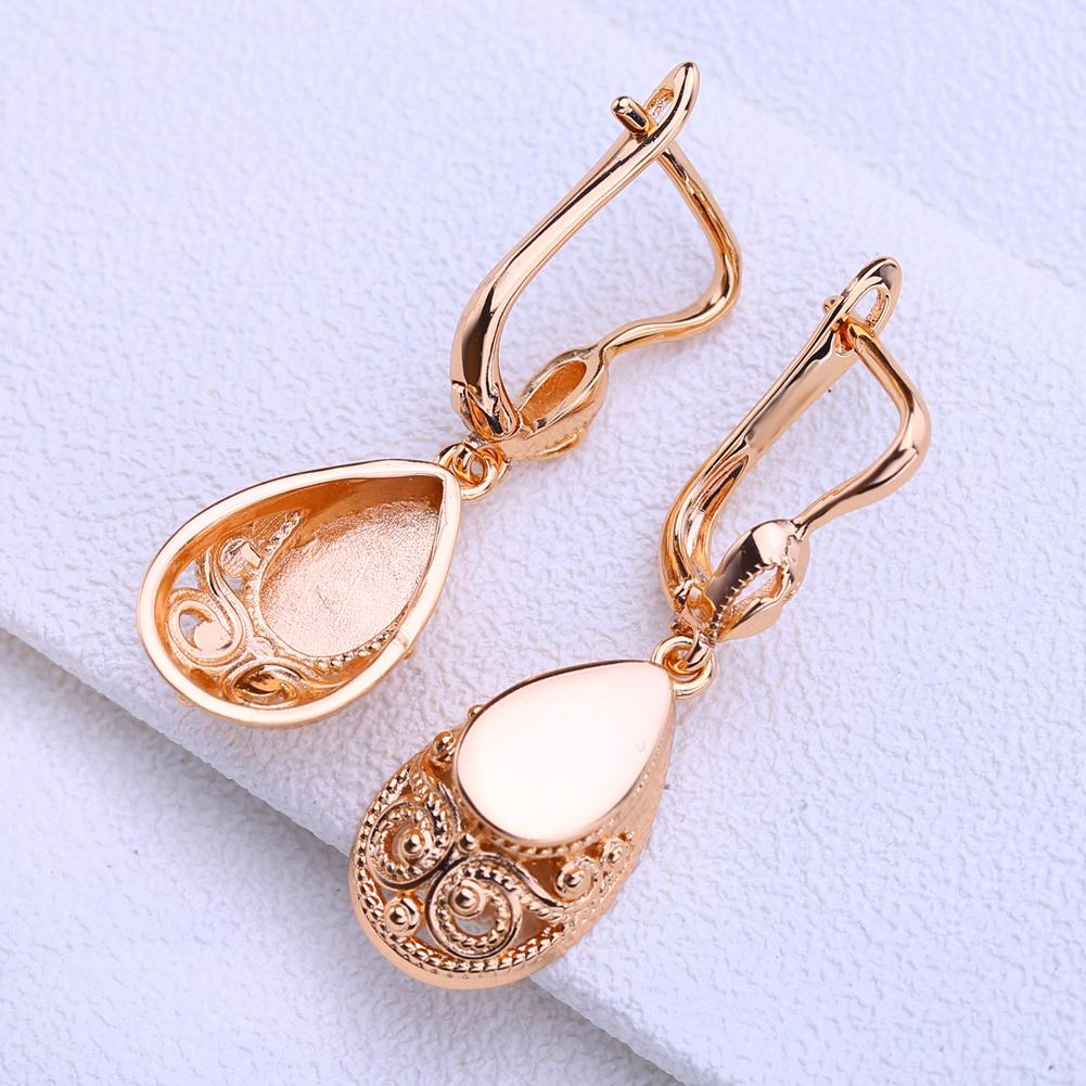 LSOOYH Clip Earrings Rose Gold Color Fashion Earring For Women Geometry Drop Earrings Jewelry