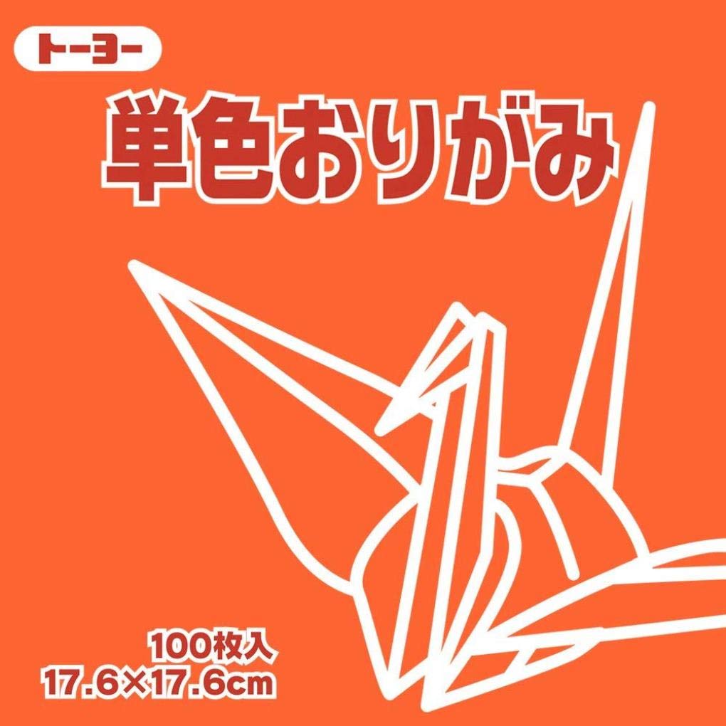

Toyo Origami Origami Single Color Square Daidai 100 Sheets 065104 Single-sided 17.6cm