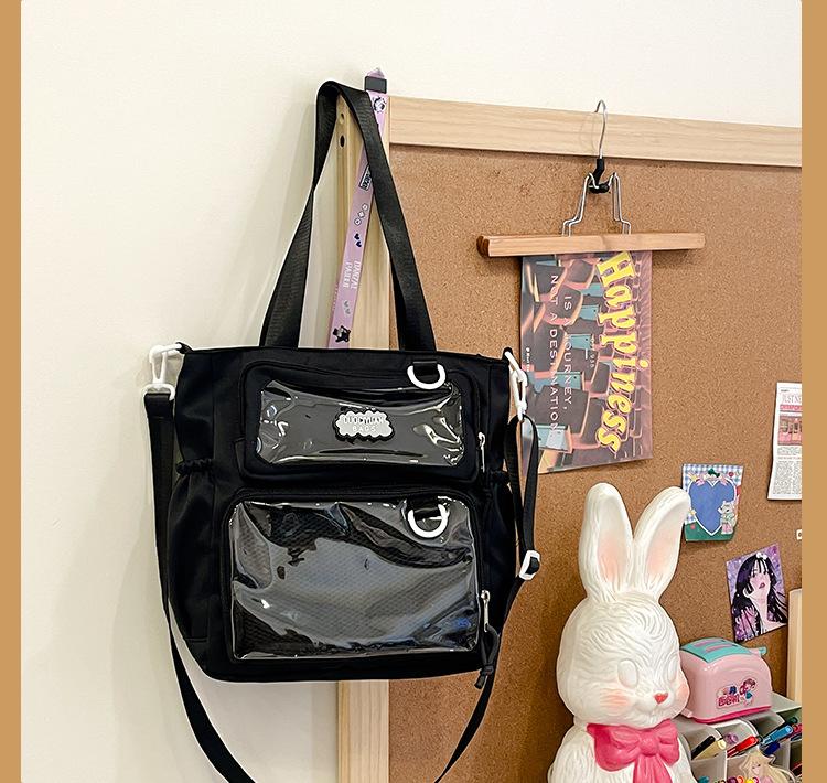Bolso Bandolera Grande con Panel de Pantalla para Almacenamiento de Merchandising de Anime y Accesorios de Convención