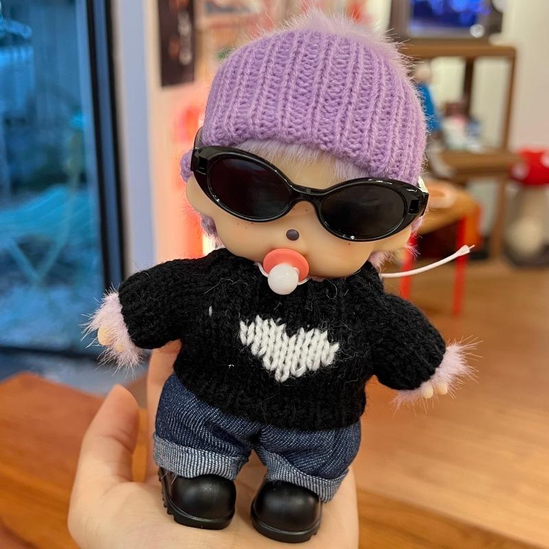 , New Genuine Mengqiqi Plush Keychain, Cute Woolen Hat, Dress Up Bag Pendant, Birthday Gift, Plush Pendant for Friends