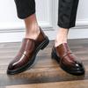 Large Size Men's Loafers Autumn Beanie Shoes British Business Leather Shoes Men's Casual One-pedal Small Leather Shoes