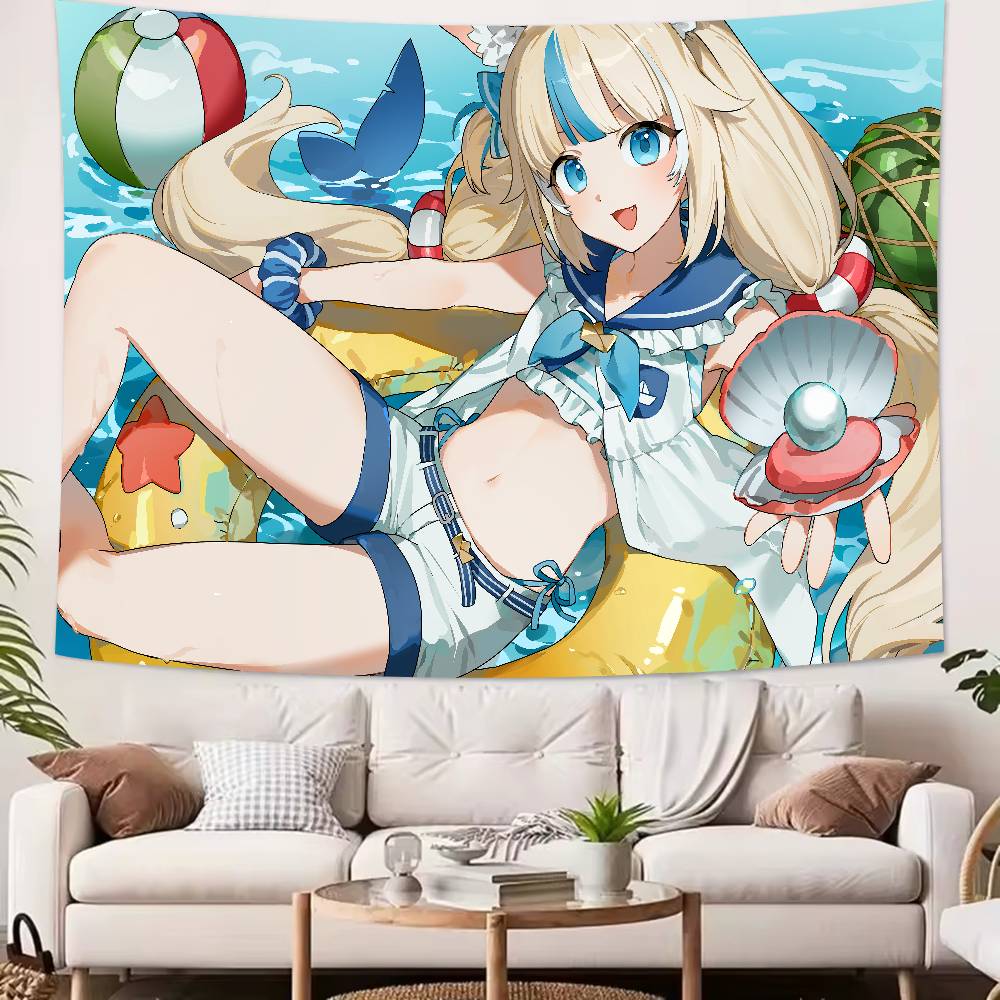 Virtual Artists Kawaii Hot Sameko Saba Tapestry Popular Room Decoration Wall Tapestry Art Room Home Decor Wall Art Decor