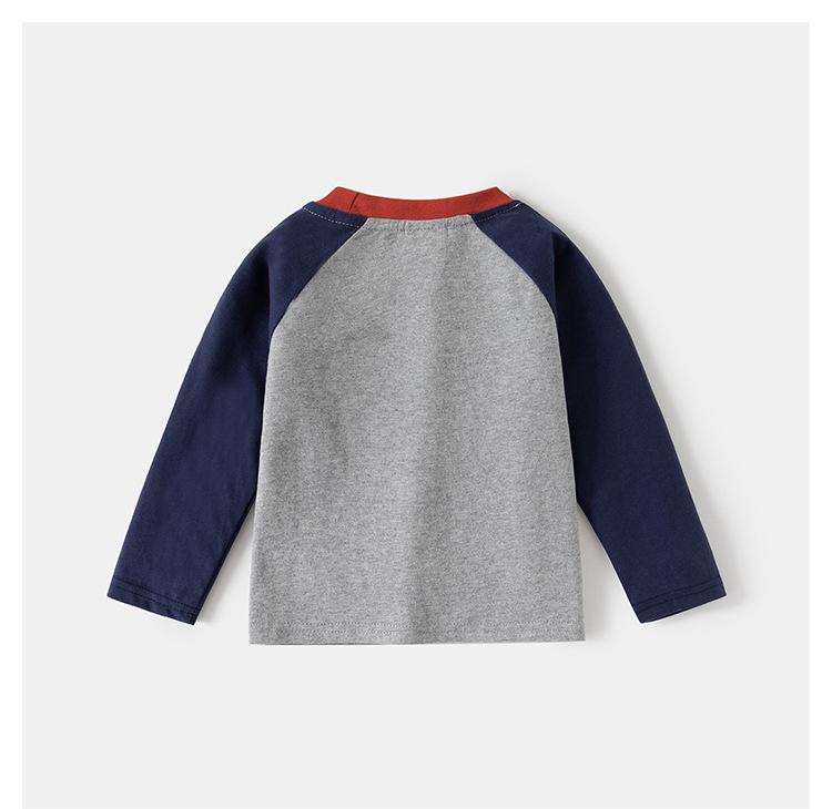 Boys' color matching long-sleeved t-shirt spring children's bottoming shirt children's clothing children's baby 2026 new top trend
