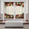 2pcs Christmas Themed Window Drapes Festive Tree Ribbons Lights Gifts Print Semi-Sheer Woven for Kitchen Living Room Bedroom