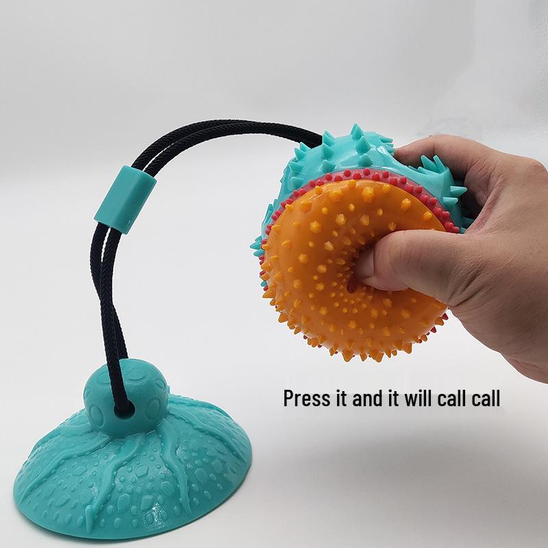 Dog Suction Cup Chew Toy: Sounding Pull Ball & Food Dispensing for Puppies