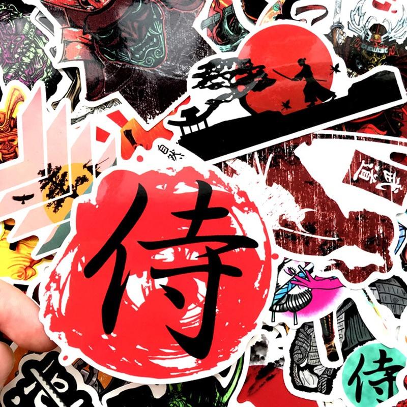 65 stk Japan Bushidou Warrior-klistremerker for bærbar PC PVC Graffiti-klistremerker Dekal Koffert Bagasje Gitar Bil For Barneleker