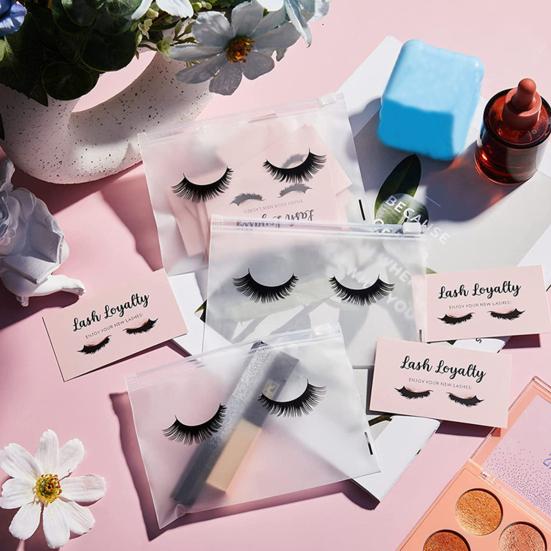 Yousheng 50Pcs Makeup Bags Small Zipper Cases Water-Resistant Multipurpose Transparent Eyelash Bags Cosmetics Jewelry Keys Organizers