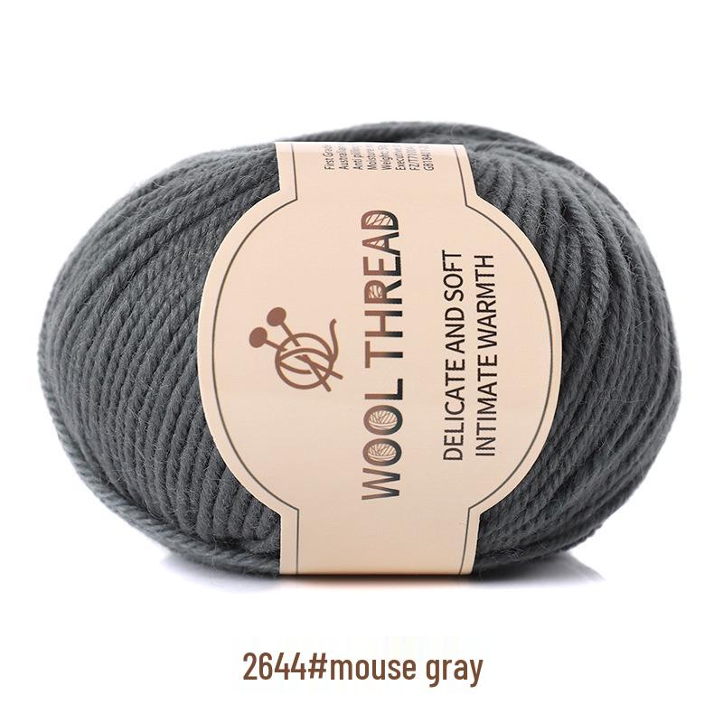Medium-Thick Cashmere Wool Yarn for Hand-Knitted Baby and Child Scarves and Sweaters, with Knitting Needles.