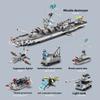 Set de construcción de portaaviones militar para niños juguete educativo de bloques de montaje