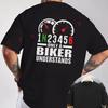 BIKER English Graphic Motorcycle T-Shirt Back Print Men's Short Sleeve O-neck Casual Tops Tee