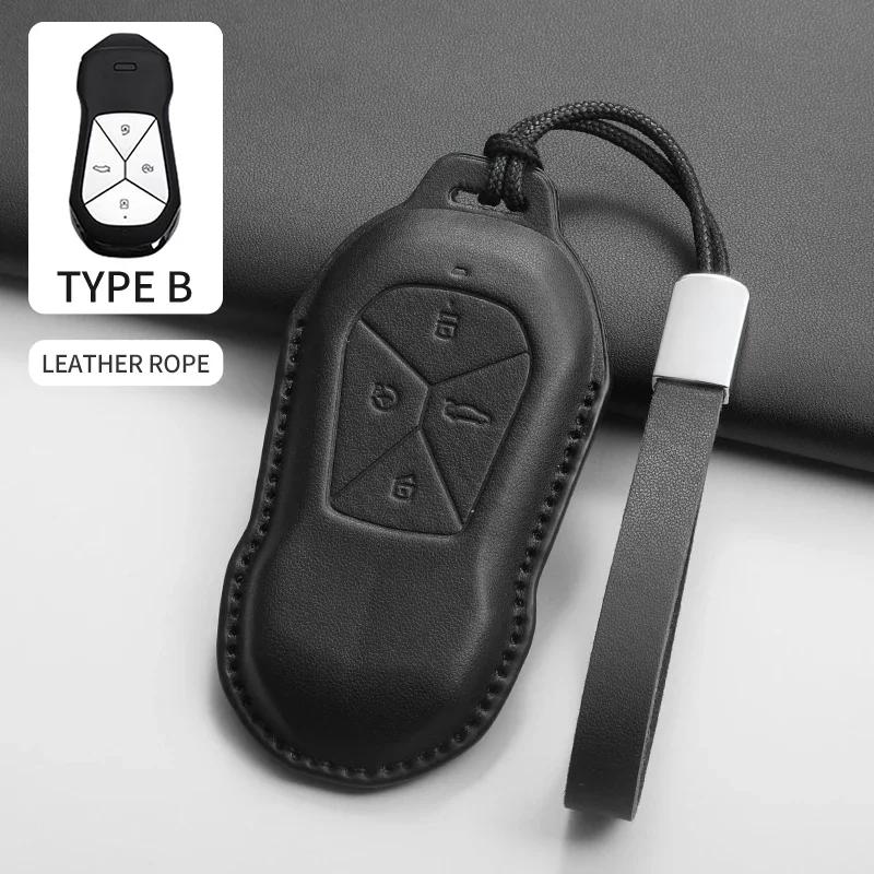 PU Leer Auto Sleutelhoes Cover Houder Sleutelhanger Beschermhoes voor Xiaopeng Xpeng P5 P7 G3 G6 G9 G3i 2025 2025 Afstandsbediening Sleutel