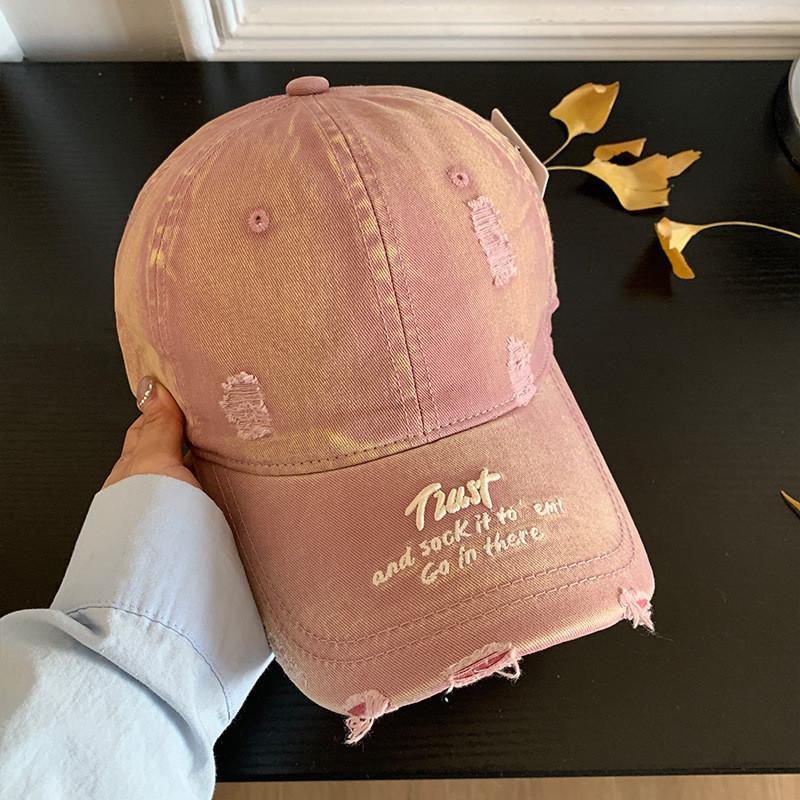 Street Dance Cap With Embroidered Lettering And Sun Shield For Summer Casual Wear