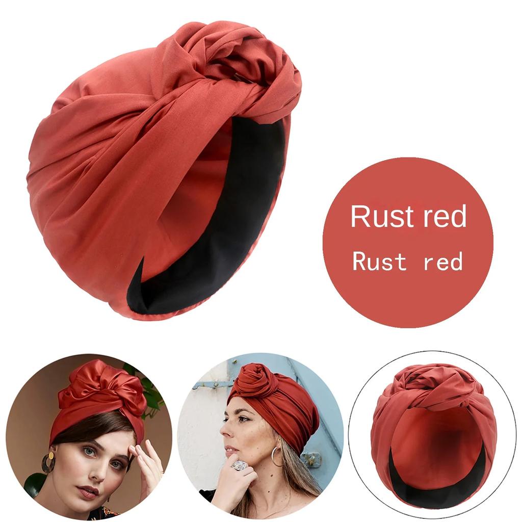 French Vintage Turban Hat Fashion Female Bandana Headband Women'S Hair Cover Cap Ladies Head Wraps Muslim Headscarf Bonnet