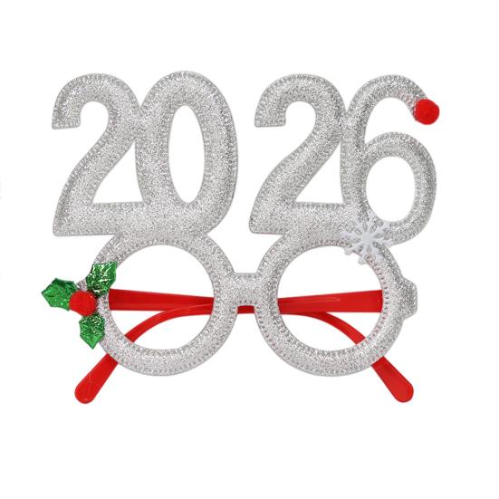 2026 New Year Eve Glasses Christmas Party Photo Props for Adults Kids Festive Celebration Eyewear for Countdown Party