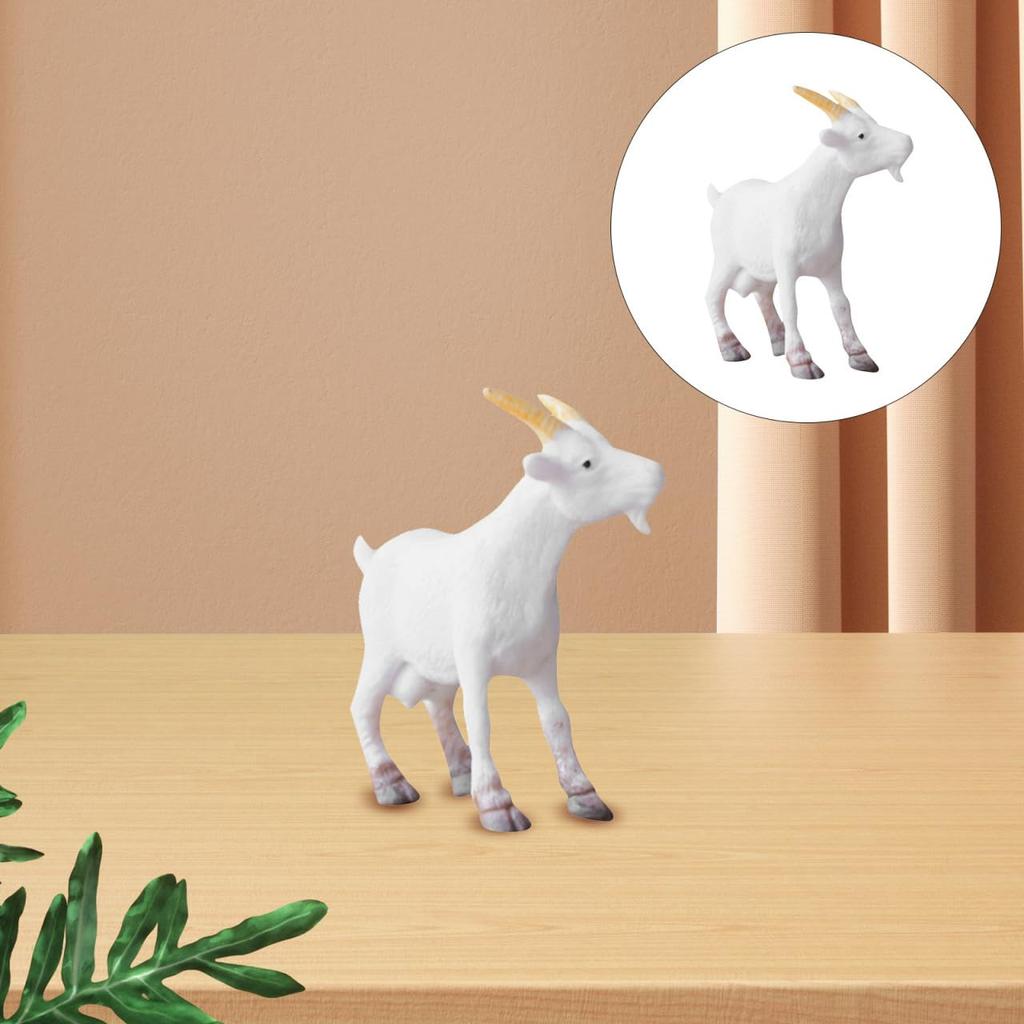ERINGOGO 8 Pieces Goat Figurines, Miniature Goat Models, Cartoon Style Animal Figures for Micro Landscapes, Desktop Ornaments, Home Decor, Great Gift