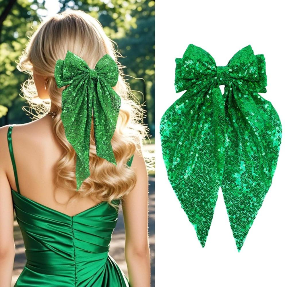 Big Bows Sequin Bow Hair Clip Handmade Bowknot Hair Accessories Party Accessories