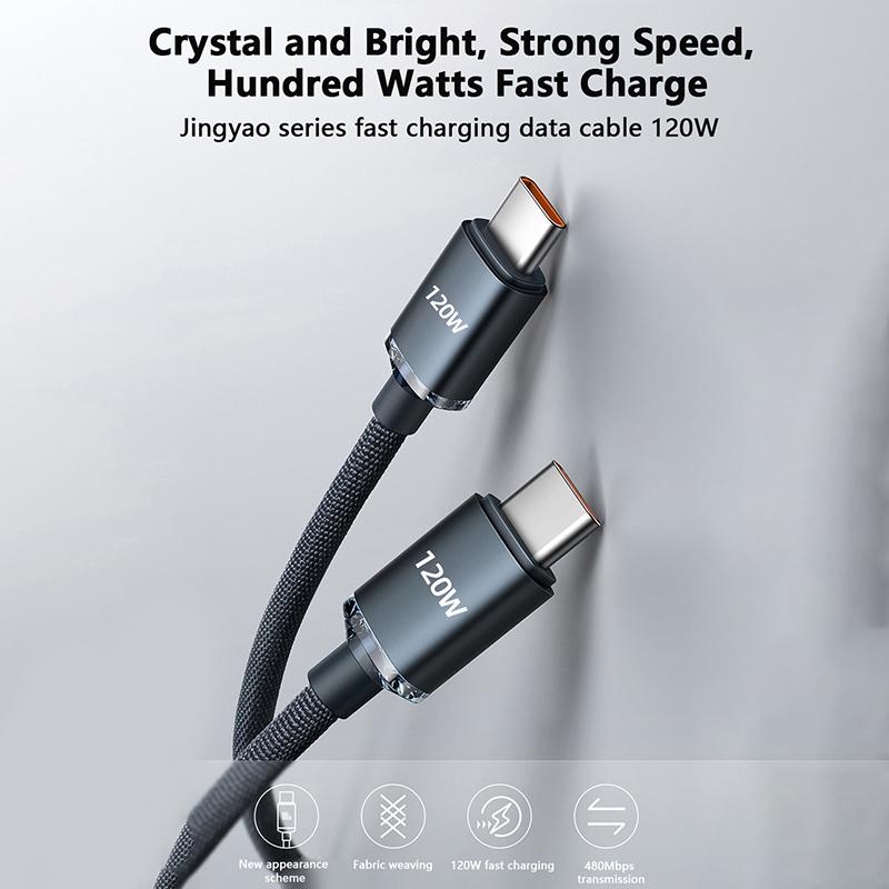 120W Kabel USB C na USB C pro iPhone 15 Pro Max Xiaomi 13 OnePlus Poco Oppo PD Rychlé Nabíjení Datový Kabel USB-C 0,25M 1M 1,5M 2M