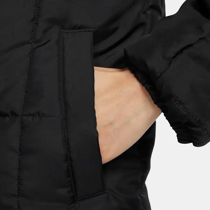 Nike Letter Print Loose Zip Long Sleeve Jacket Women Jackets Black FB7673-010