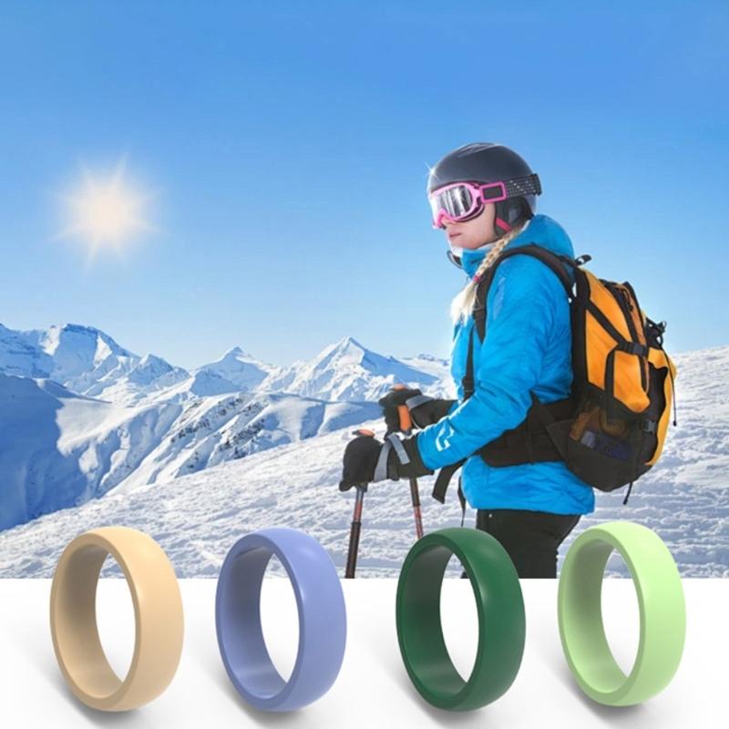 Soft Elastic Silicone Rings Lightweight and Sweatproof Sports Ring for Women Men Waterproof Finger Accessories