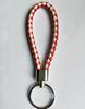 Woven Leather Cord Metal Keychain Pendant