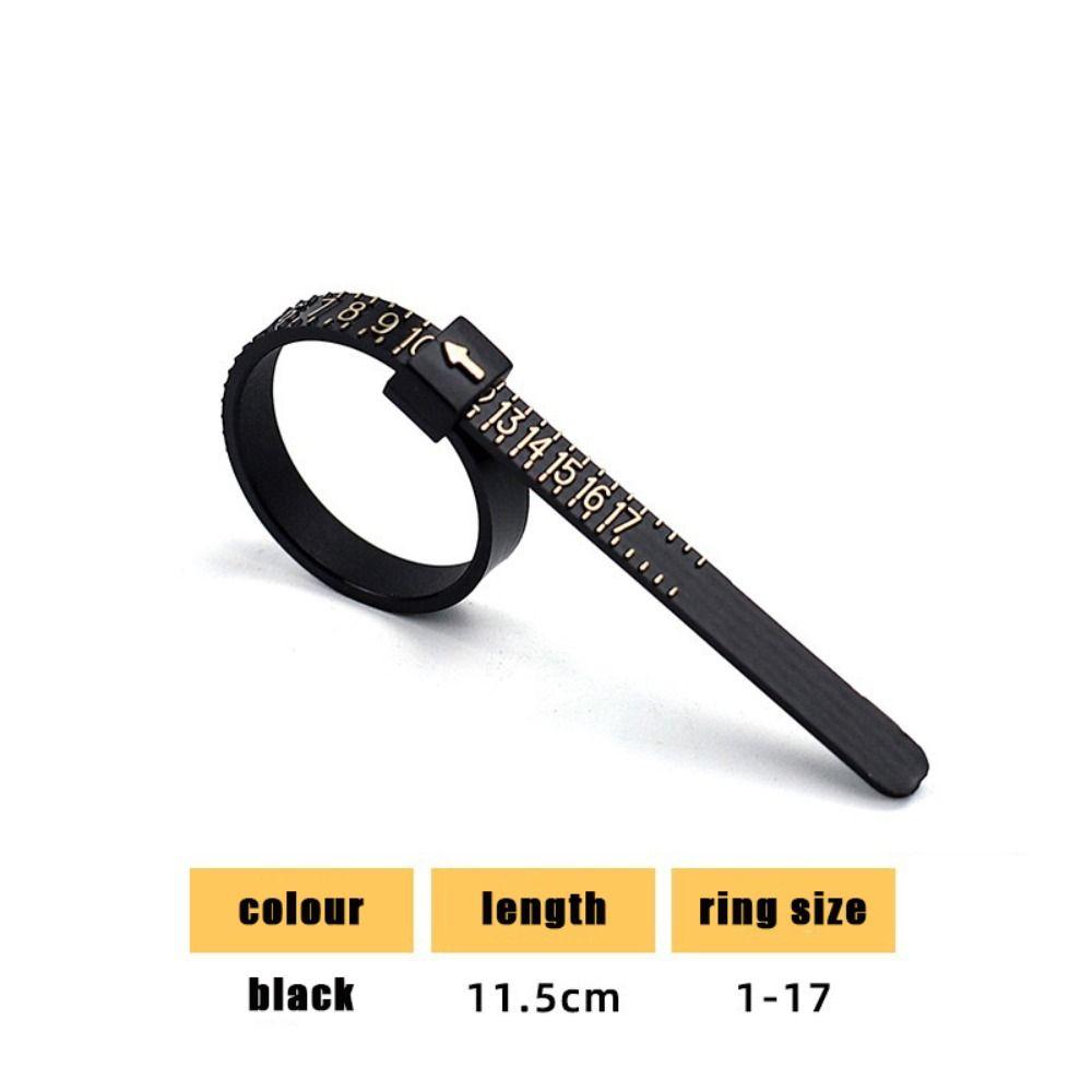 

Easy Operation Ring Measuring Tape Portable Ring Ruler Ring Measuring Band Jewelry Industry Black-US size