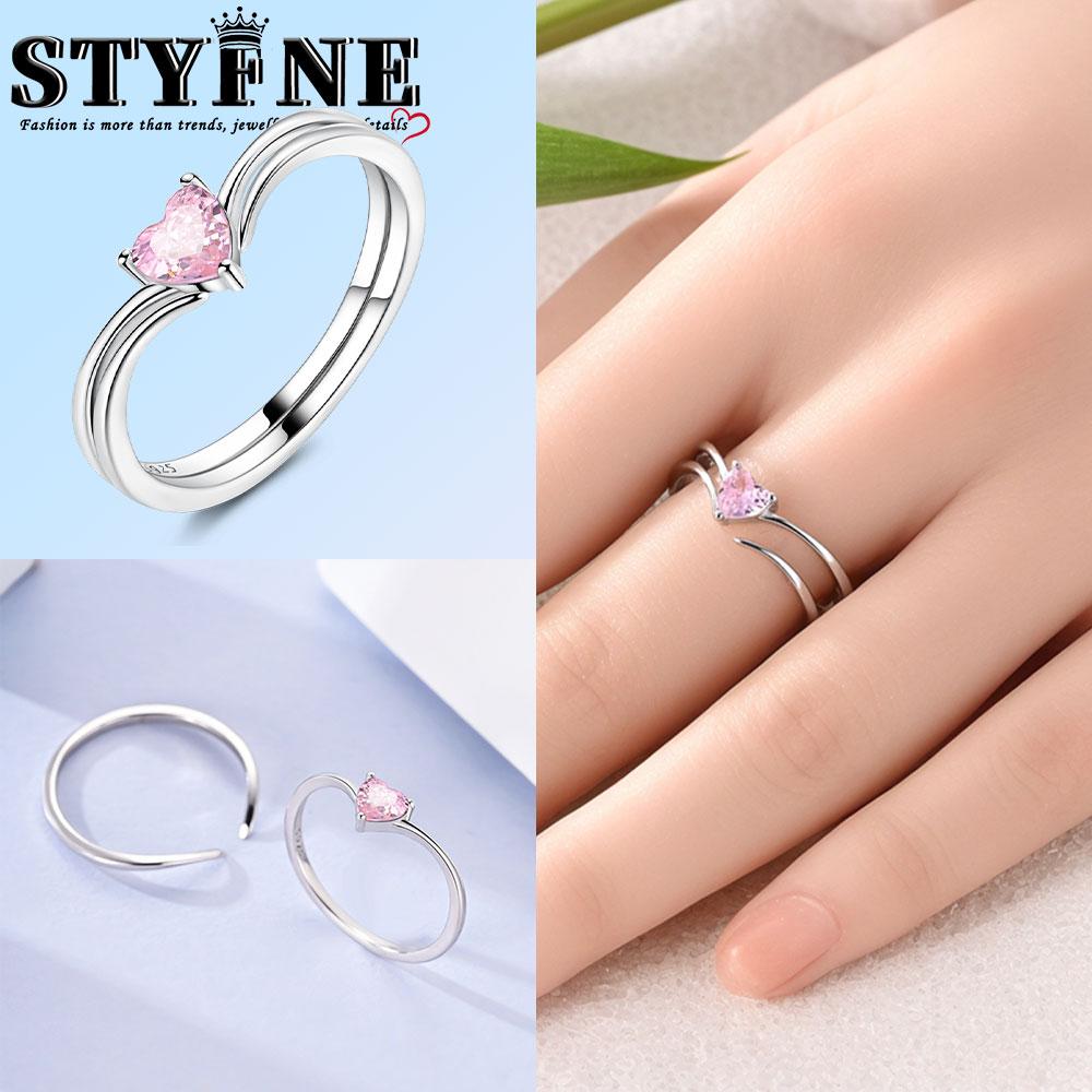 Valentine Day Engagement Ring copper Heart, Red, Pink, White, Blue Ring for Women Holiday Jewellery Gift High Quality