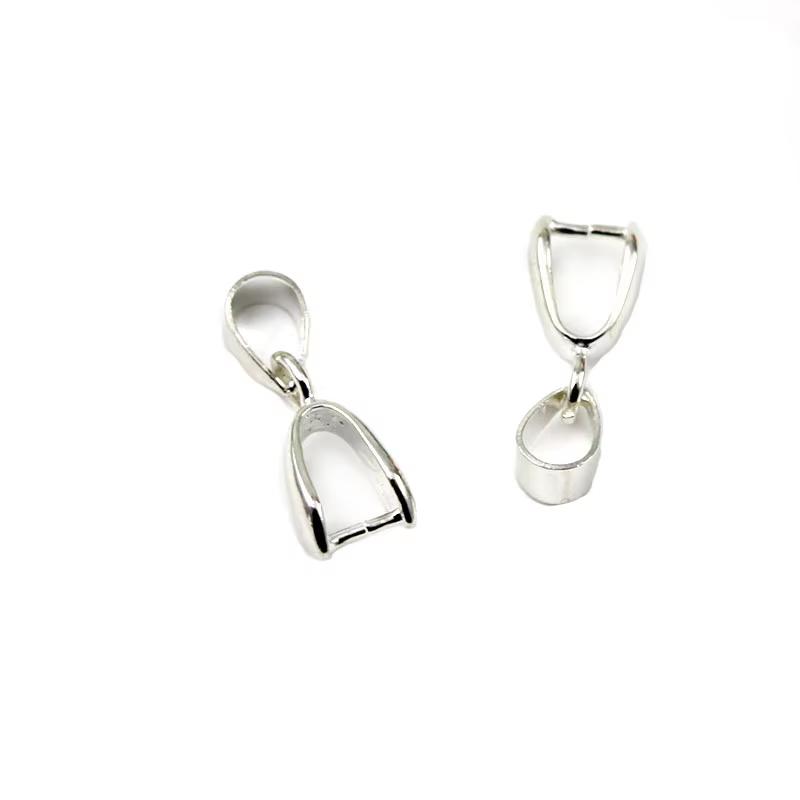 20Pcs Copper Gold Silver Plated Pendant Pinch Bail Clasps Necklace Hooks Clips Connector For DIY Jewelry Making Findings