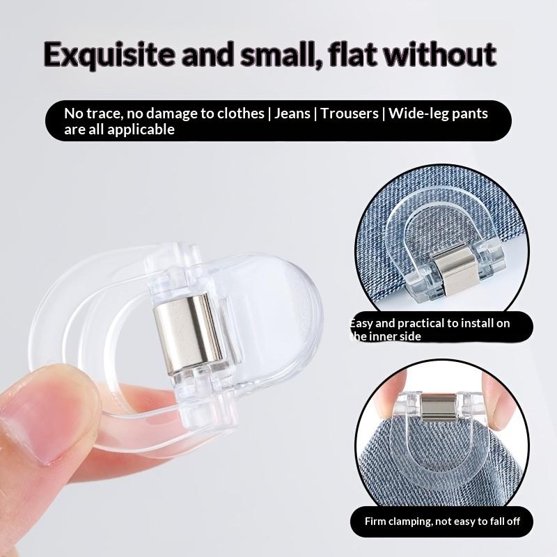 2/4/6pcs invisible leg shortening clip, non-slip pants edge clip, used for anti-drag pants hem fixing device, seam-free hidden