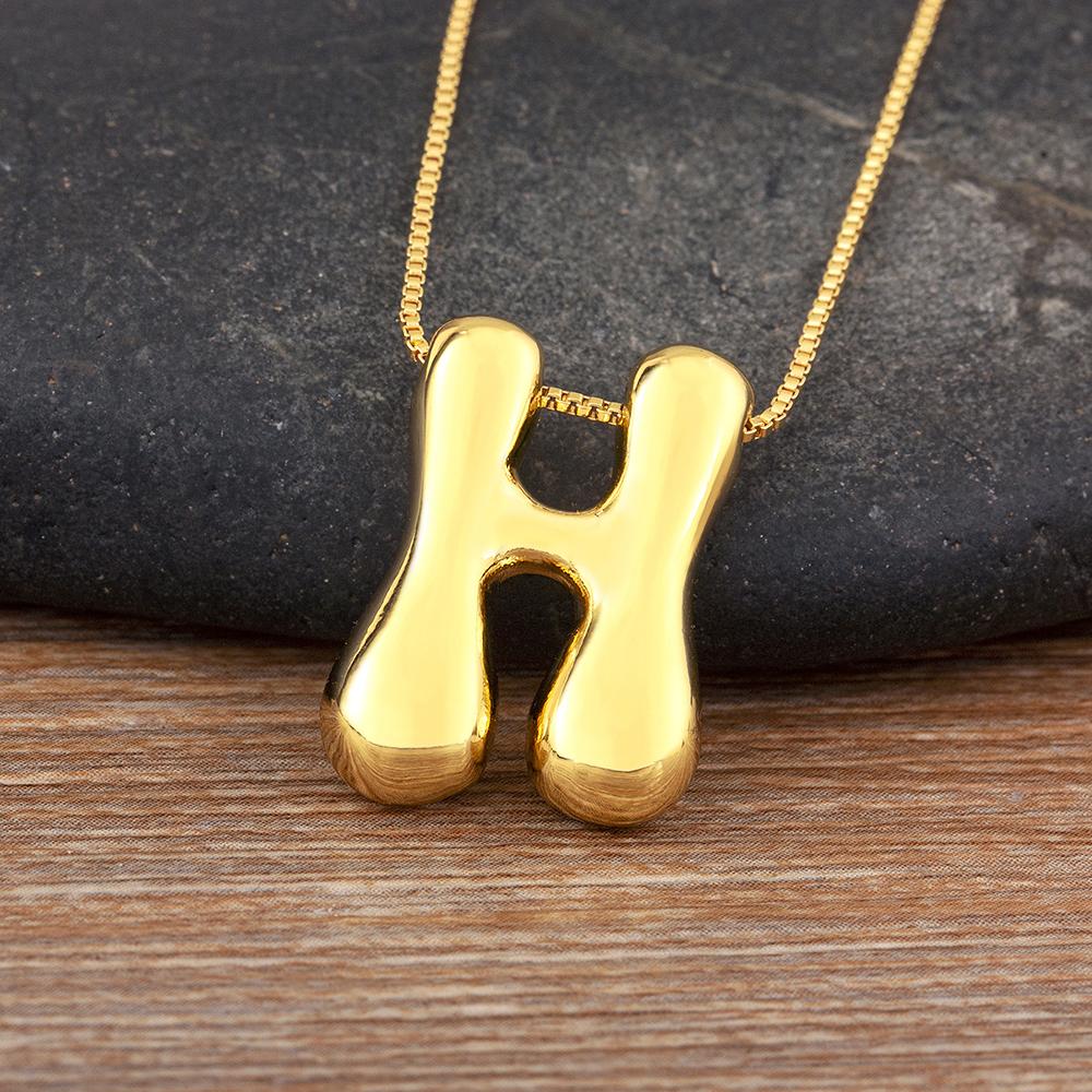Nidin High Quality Creative Trend A-Z Letters Charm Pendant Necklace For Female Male Name Initials Alphabet Jewelry Accessories