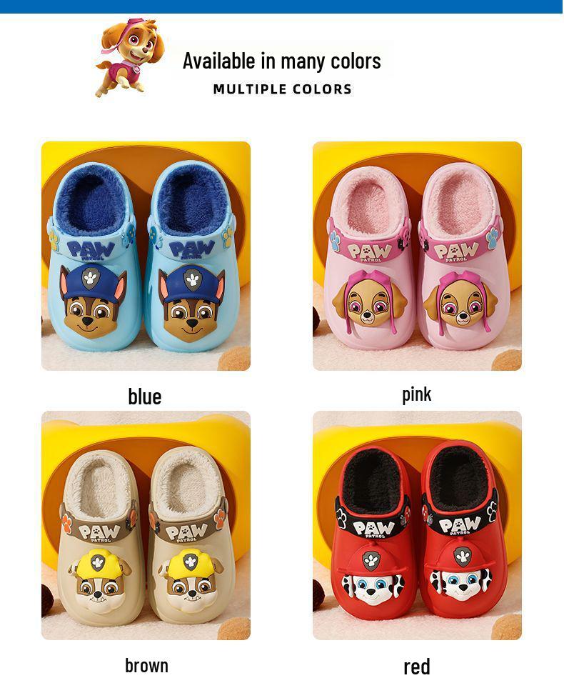 Paw Patrol Kids' Winter Slippers: Warm, Closed Heel, Anti-Slip, Waterproof Fur Shoes for Boys & Girls