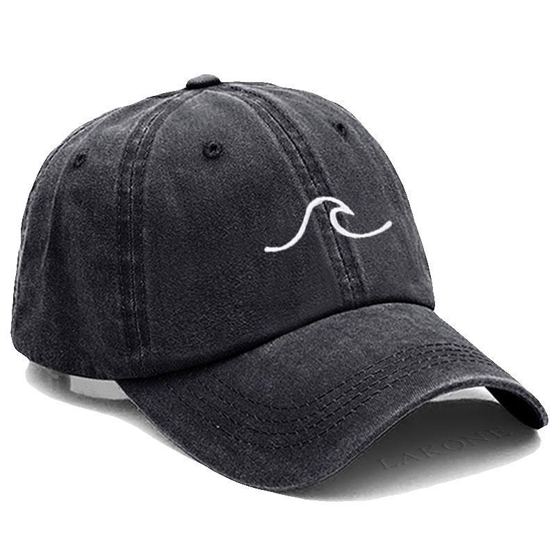 Men'S Baseball Cap Women'S Washed Cotton Waves Embroidery Embroidery Dad Hat Sport Golf Caps For Man Sun Hats Dropshipping