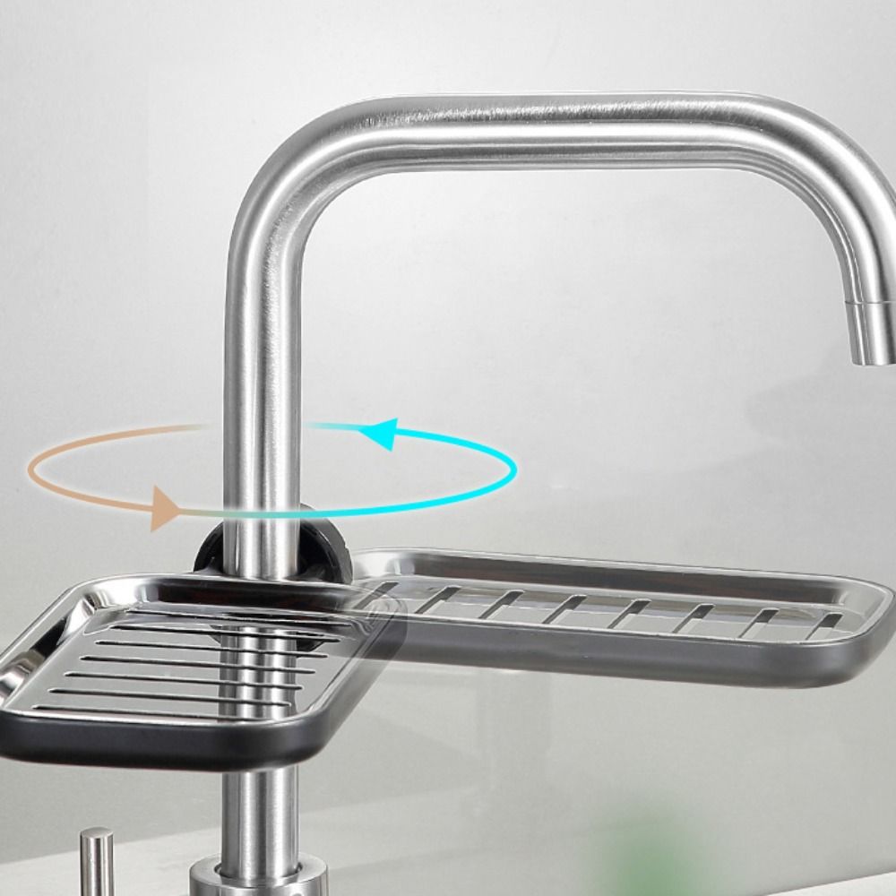 Adjustable Faucet Rack Anti-Rust Draining Rack Soap Box Sink Rack  Dish Cloth Storage