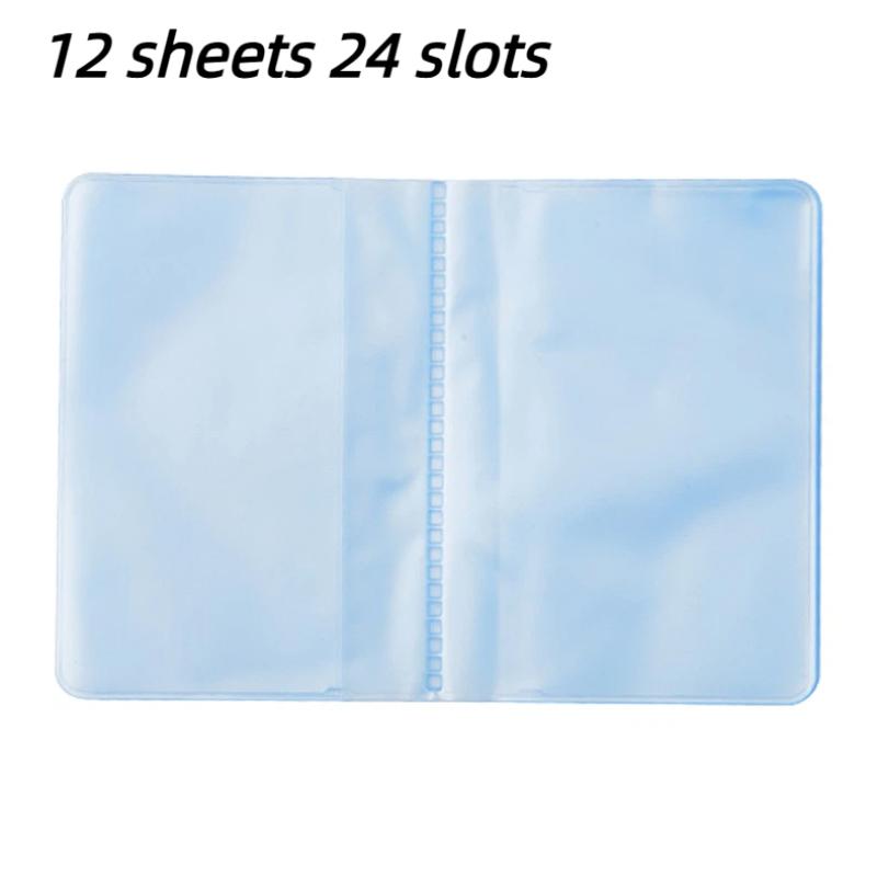 6/10/12 Sheets Cute Semi Transparent Pvc Folded Credit Card Holder Inner Pages Office Supplies