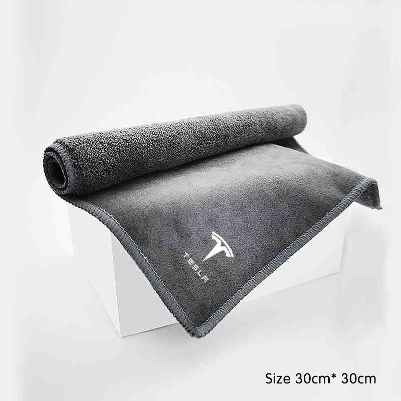LBXV5 For Tesla Model 3 Y Car Interior Cleaning Soft Brush Tool Dust Remover Suede Fleece Microfiber Wash Towel Car Cleaning Rag Cloth
