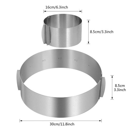 6-12inch Retractable Stainless Steel Circle Mousse Cake Ring DIY Baking Tool