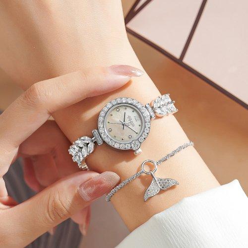 

[JULIUS] JULIUS Women s Wristwatch + Whale Tail Bracelet Gift JA-1434 JA-1434A