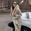 Winter New Camel Wool Coat Long Women's Coat Imported Imitation Mink Velvet Coat