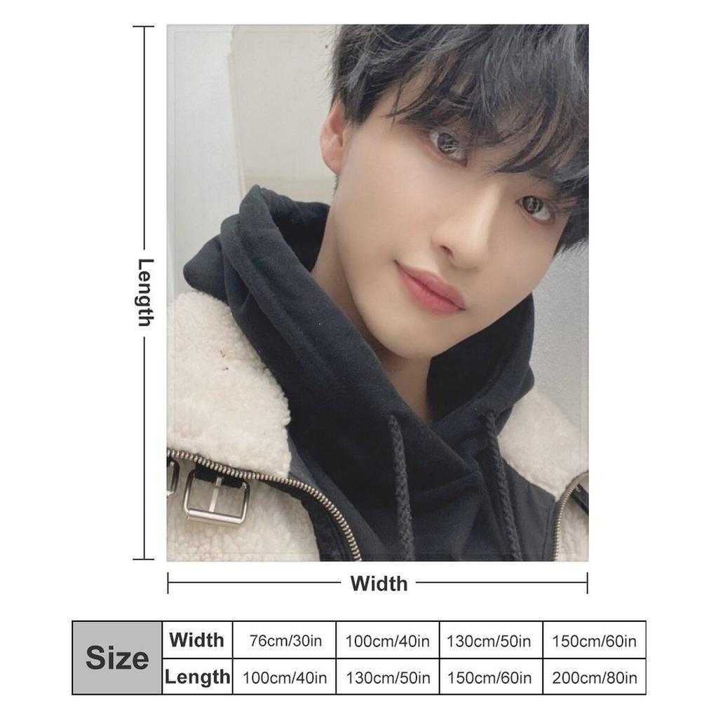 ATEEZ Seonghwa Throw Blanket Plaid on the sofa Stuffeds anime Beautifuls Blankets