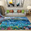 Large Sea Turtle Theme Area Rug Colorful Coral Reefs Tropical Fish Living Room Bedroom Marine Decor Carpet Home Decoration Mat