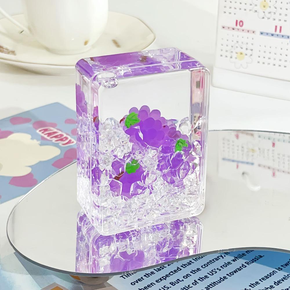 Transparent Acrylic Ornament Rectangular Oil Flowing Sand Ornament Fruit Sand Ornament  Home Decor