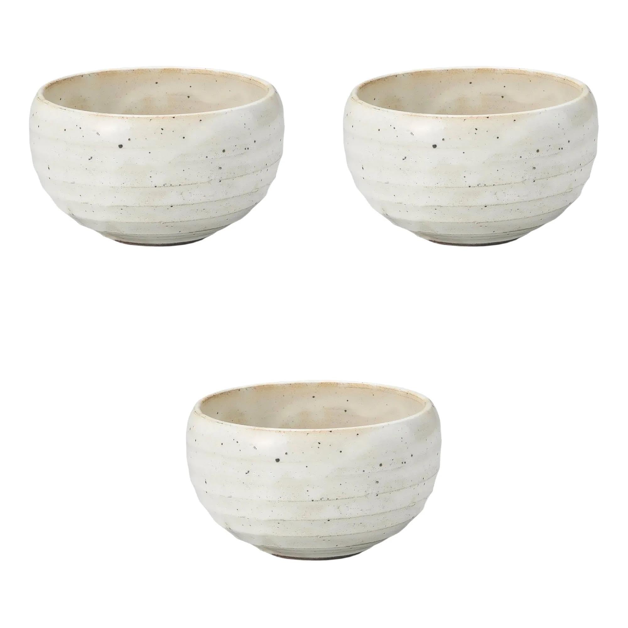 

Set of 3 Small Kohiki Porridge Bowls x Rice Bowl Setomonohonpo [13 7.5cm]