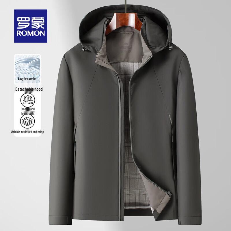 ROMON Men s Detachable Hood Business Casual Jacket 195