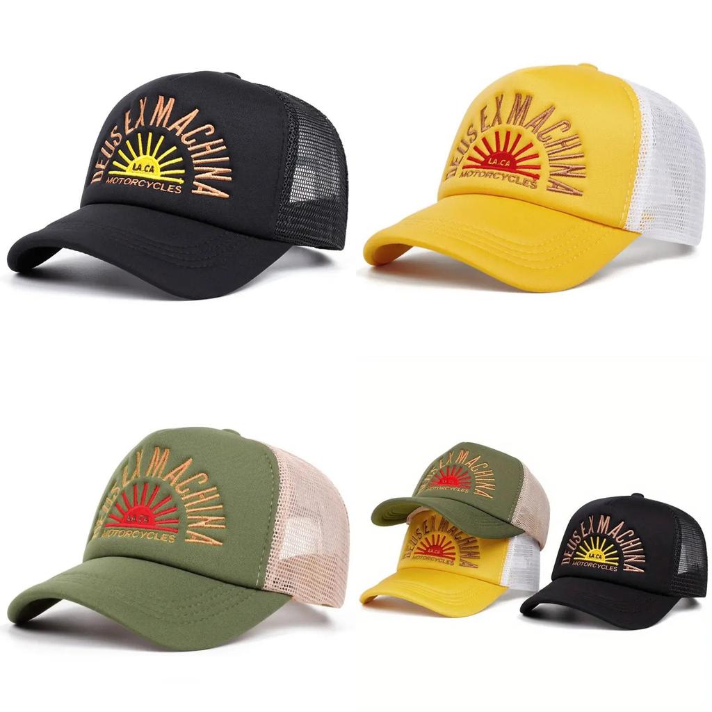 Street Style Letter Embroidered Mesh Baseball Cap With Sun Protection For Men Women