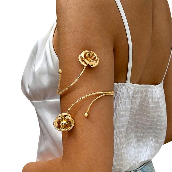 Arm Bracelet Punk Style Starfish Conch Flower Decor Opening Adjustable Arm Bangle Jewelry Accessories