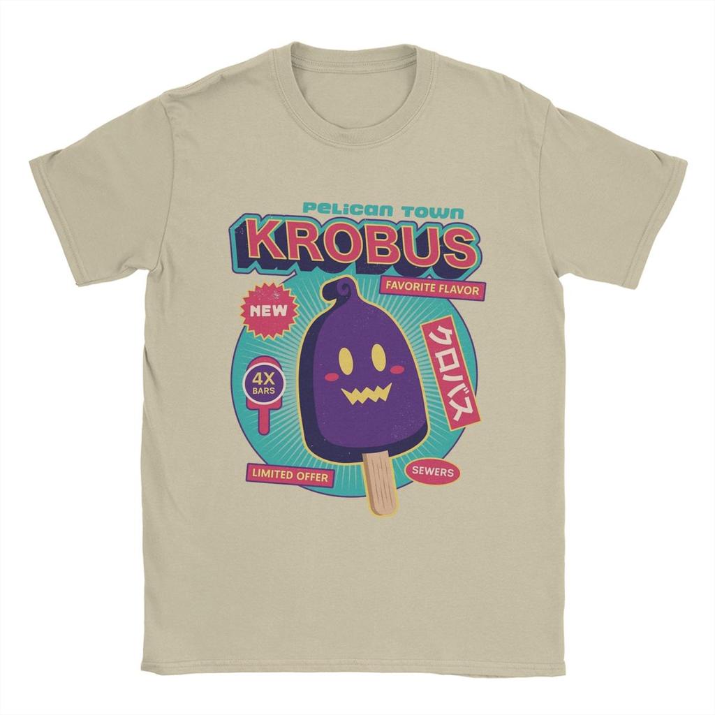 Männer Krobus Eis Stardew Valley T-Shirt Spiel Anime Baumwollkleidung Lustiges Kurzarm Rundhals T-Shirt Bedrucktes T-Shirt