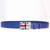 British Flag Pattern Fashion Belts Cowskin Genuine Leather Metal Buckle Union Jack Jeans Waistband Trousers