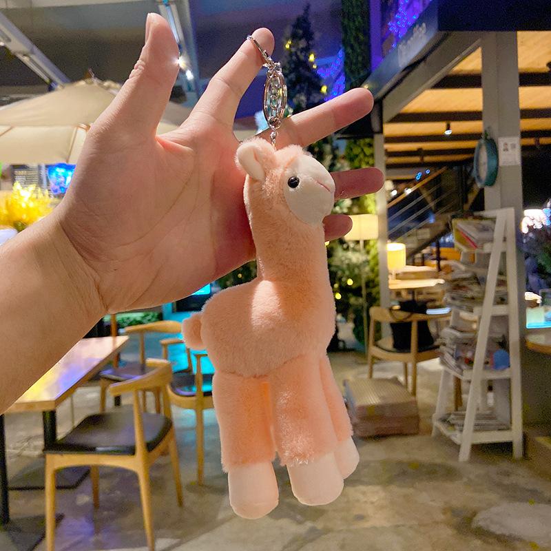 Plüsch Alpaka, Niedlicher Schlüsselanhänger, Schultaschenanhänger, Puppe, Taschenanhänger, Puppen-Schlüsselanhänger-Geschenk