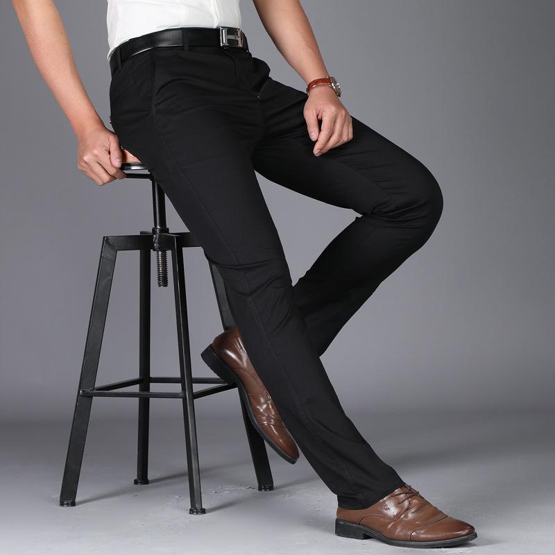 

Men s Slim Suit Pants Fashion Business Casual Cotton Green Black Khaki Trousers Male Brand Clothing 40