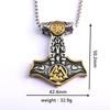 Stainless Steel Viking Pendant Necklace with Double Wolf Heads - Nordic Mythology Inspired, Retro Style