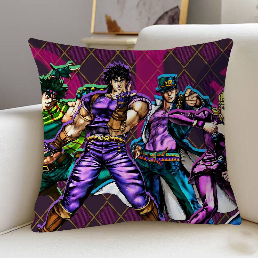 J-Jotaro Kujo J-JOJO 45*45cm Cushion Cover Pillow Cover Decor Pillowcase Home Pillowcase For Couch Pillow